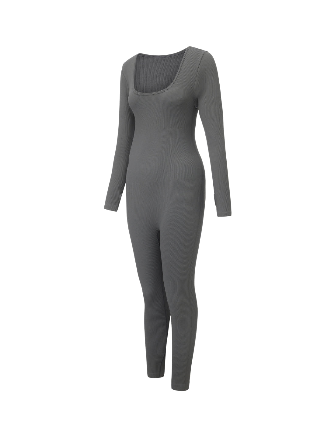 Mono de punto acanalado con escote cuadrado