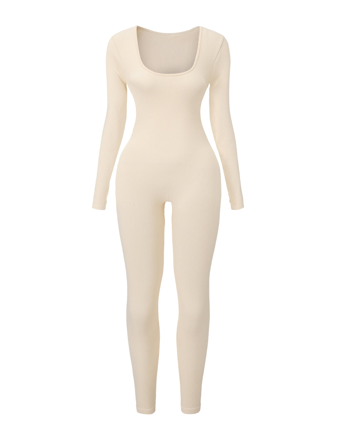 Mono de punto acanalado con escote cuadrado