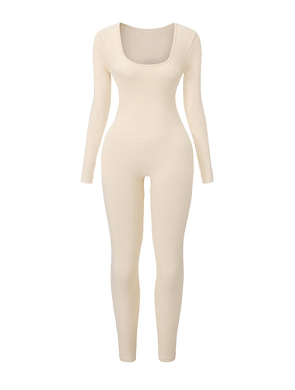 Mono de punto acanalado con escote cuadrado