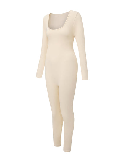 Mono de punto acanalado con escote cuadrado