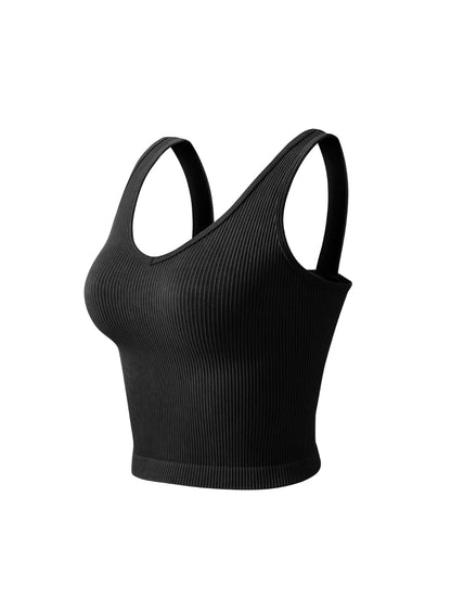 Top corto moldeador acanalado