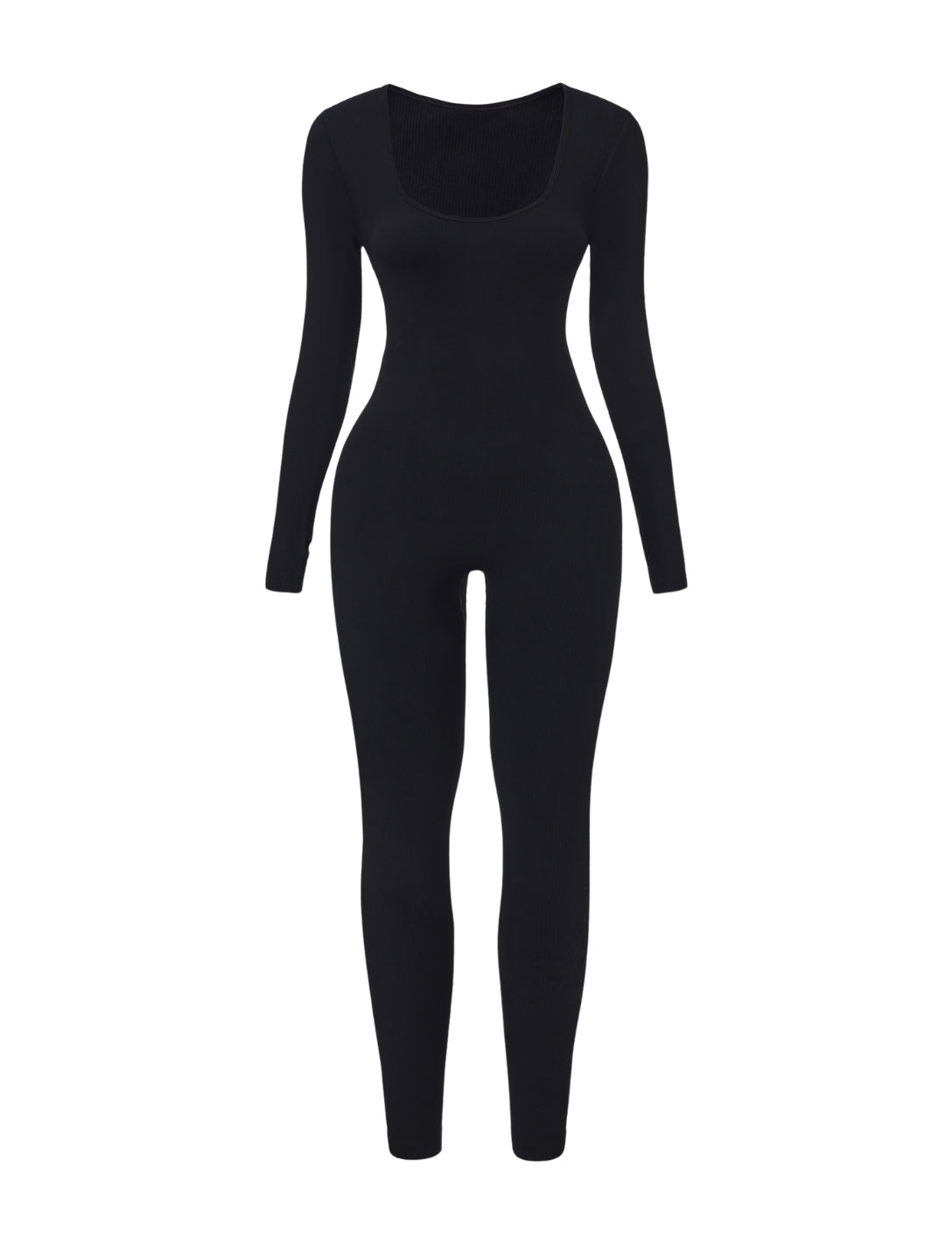 Mono de punto acanalado con escote cuadrado