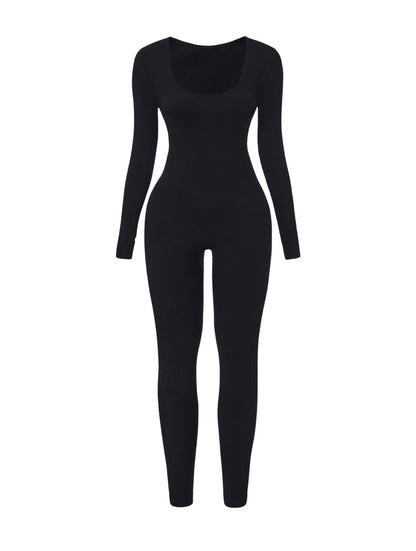 Mono de punto acanalado con escote cuadrado