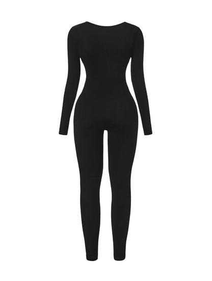 Mono de punto acanalado con escote cuadrado