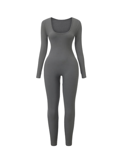 Mono de punto acanalado con escote cuadrado