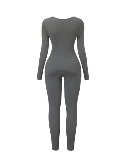 Mono de punto acanalado con escote cuadrado