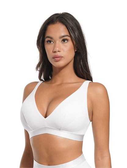 Bralette acanalado con escote en V profundo