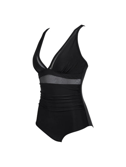 Traje Escultor con Escote en V y Malla