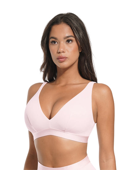 Bralette acanalado con escote en V profundo