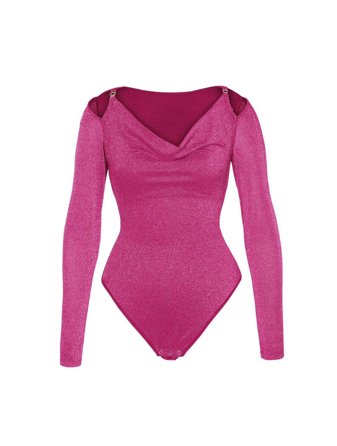 Body de tanga con mangas largas y brillo