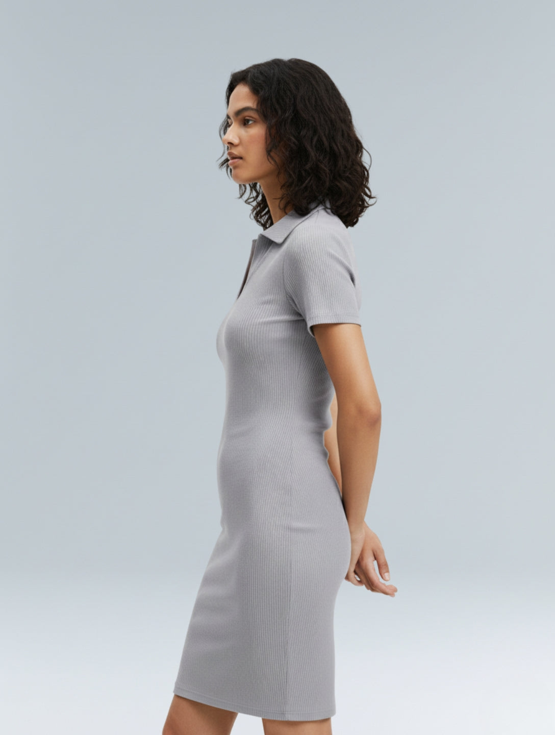 Vestido Mini Ajustado Acanalado