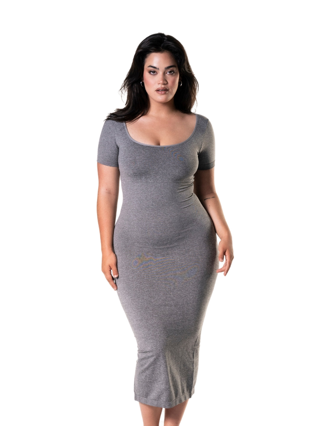 Body vestido con Shapewear Midi Slit de manga corta
